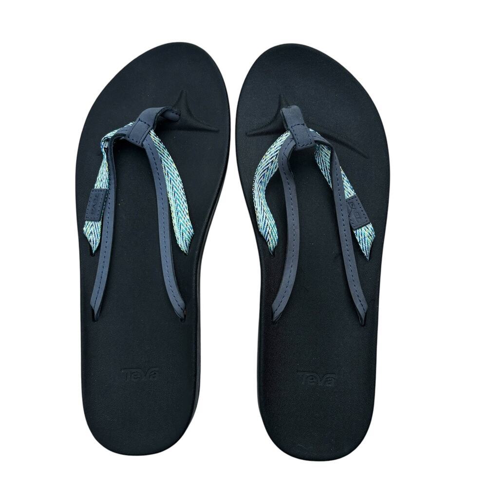 New Teva Women's Flip Flops Women's Size 10 Two Blue Straps